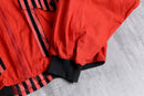 vivid red stripe short zip jacket