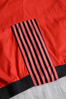 vivid red stripe short zip jacket