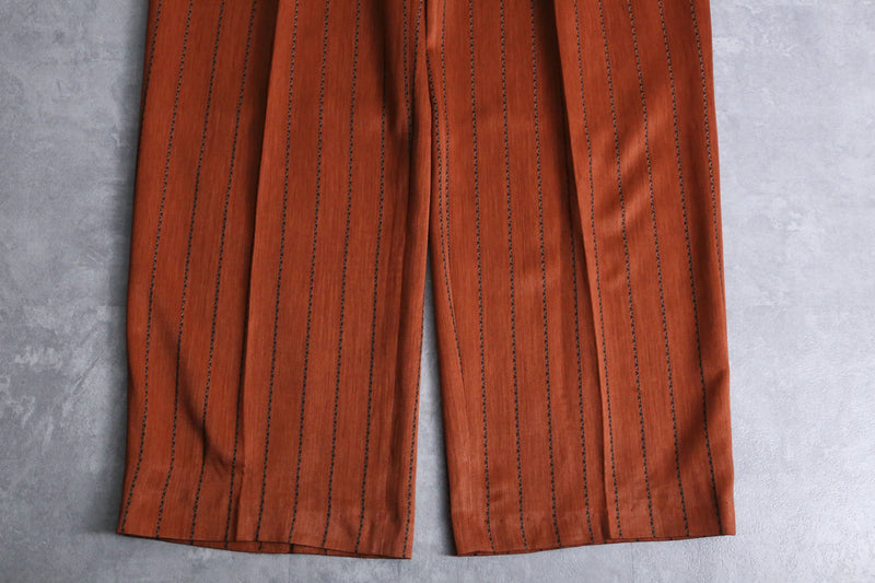 metallic orange color stripe slacks