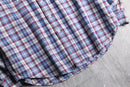 "OLD GAP" band collar cotton check shirt