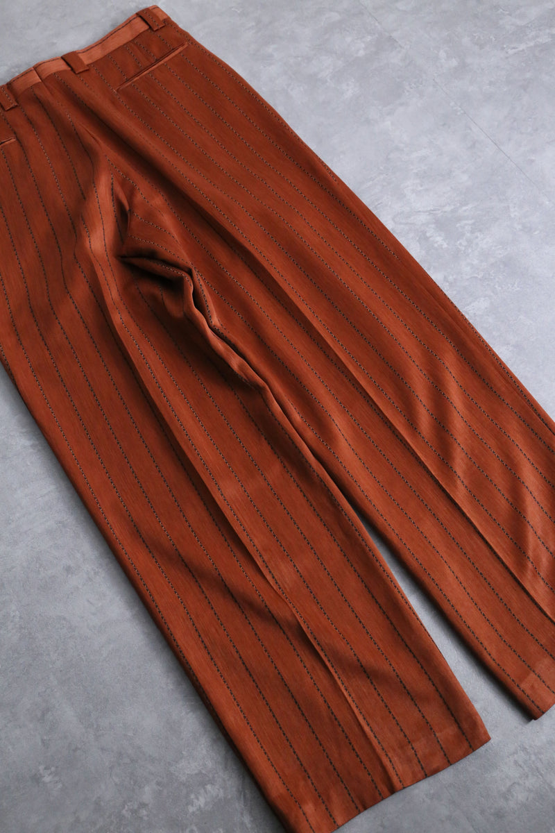 metallic orange color stripe slacks