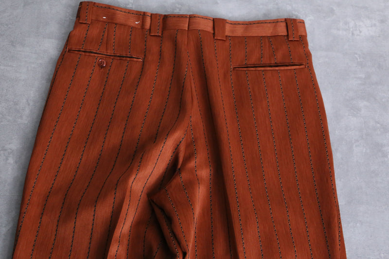 metallic orange color stripe slacks