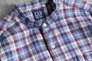 "OLD GAP" band collar cotton check shirt