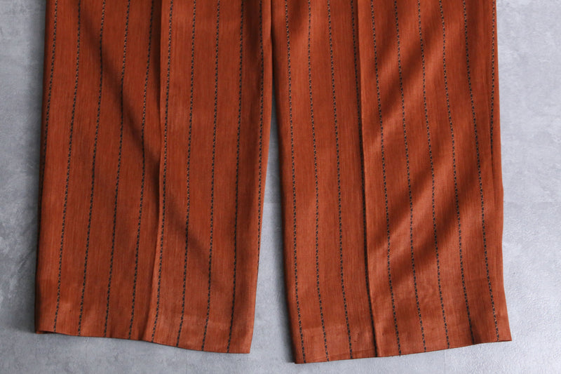 metallic orange color stripe slacks