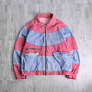 bicolor circle border switch raglan denim jacket