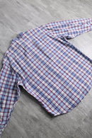 "OLD GAP" band collar cotton check shirt