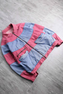 bicolor circle border switch raglan denim jacket