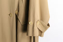 beige drape silhouette long trench coat