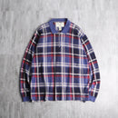 "Eddie Bauer" half-zip plaid polo shirt