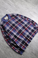"Eddie Bauer" half-zip plaid polo shirt