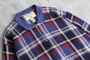 "Eddie Bauer" half-zip plaid polo shirt