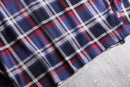 "Eddie Bauer" half-zip plaid polo shirt