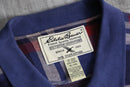 "Eddie Bauer" half-zip plaid polo shirt