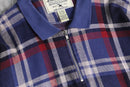 "Eddie Bauer" half-zip plaid polo shirt