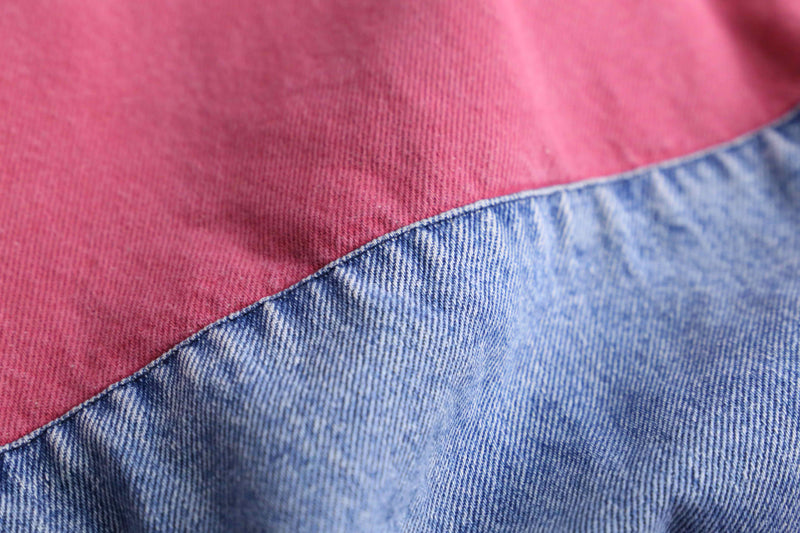 bicolor circle border switch raglan denim jacket
