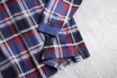 "Eddie Bauer" half-zip plaid polo shirt