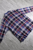 "Eddie Bauer" half-zip plaid polo shirt