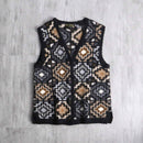 baby alpaca geometric pattern knit vest