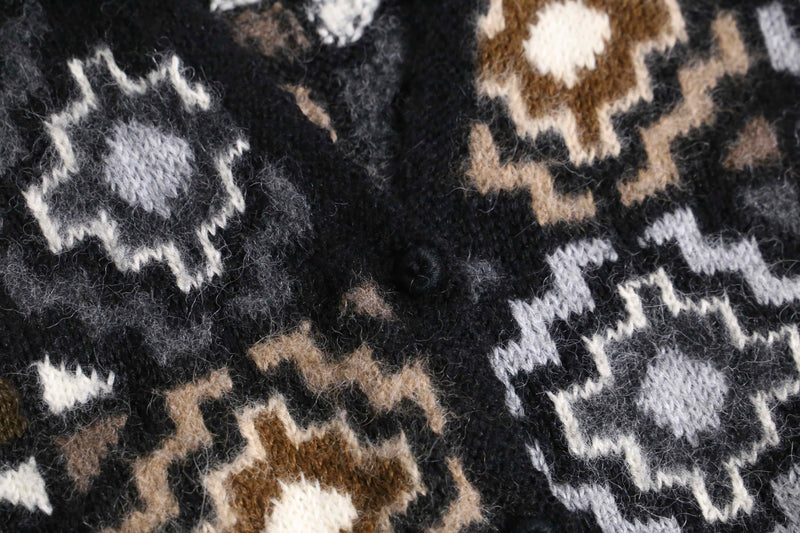 baby alpaca geometric pattern knit vest