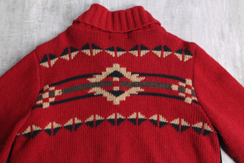 "PENDLETON" black suede×red knit switch jacket