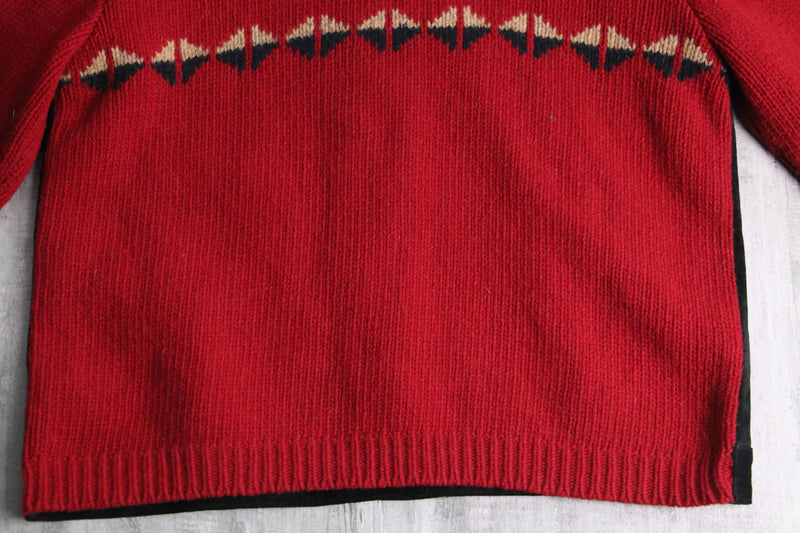 "PENDLETON" black suede×red knit switch jacket