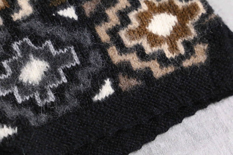 baby alpaca geometric pattern knit vest