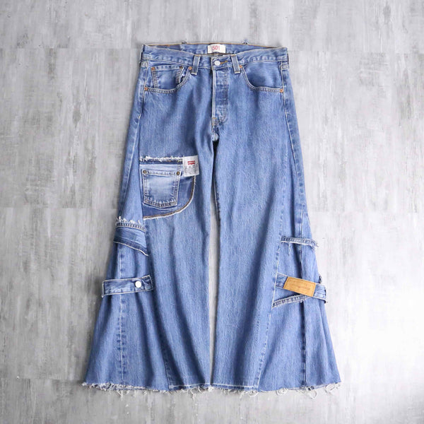 "Re:make"docking wide flare denim