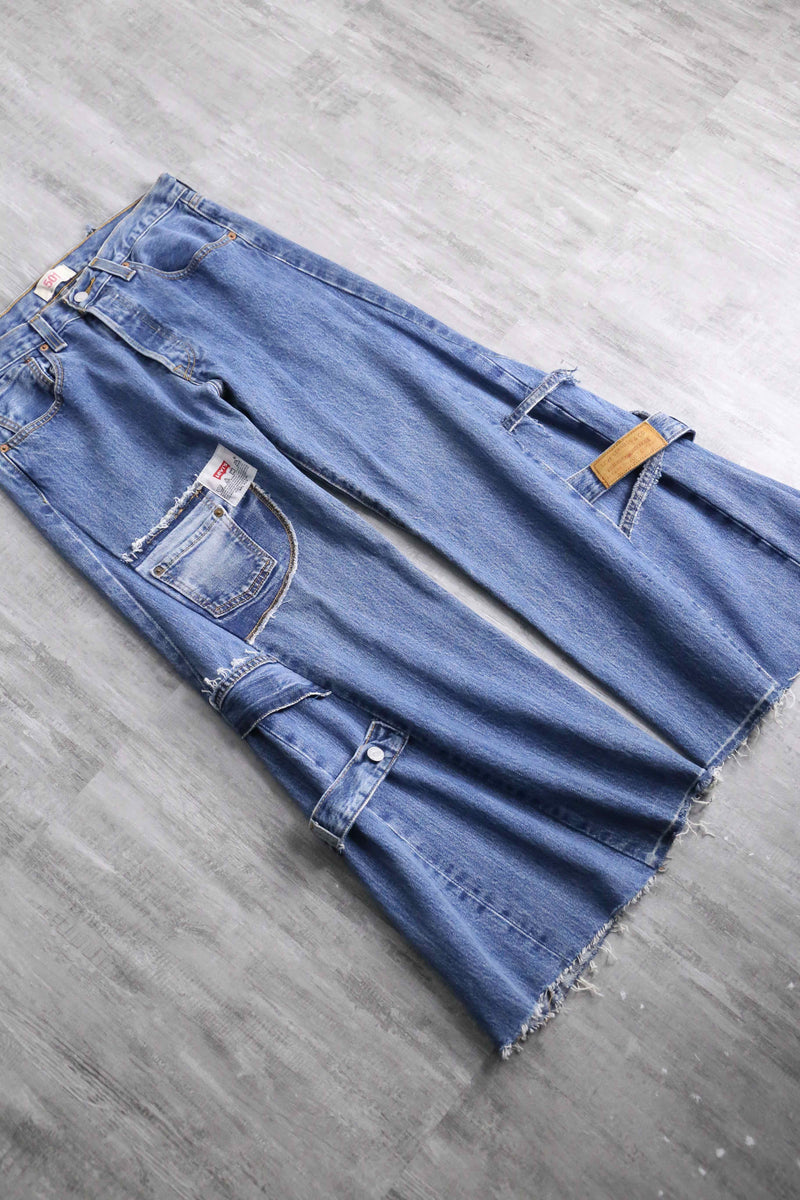 "Re:make"docking wide flare denim