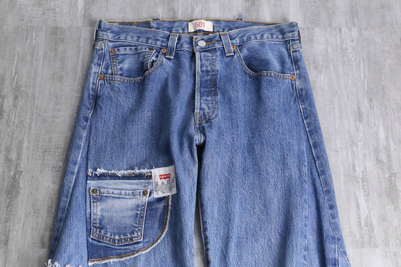 "Re:make"docking wide flare denim