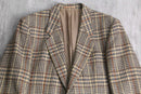 “BOSS” beige check wool single jacket