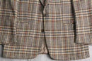 “BOSS” beige check wool single jacket