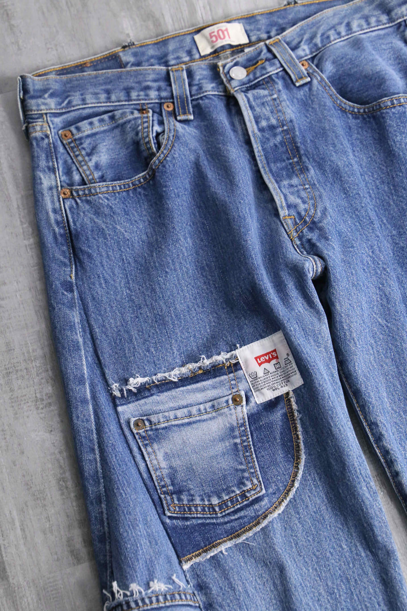 "Re:make"docking wide flare denim