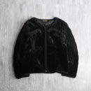 black faux fur zip jacket