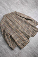 “BOSS” beige check wool single jacket