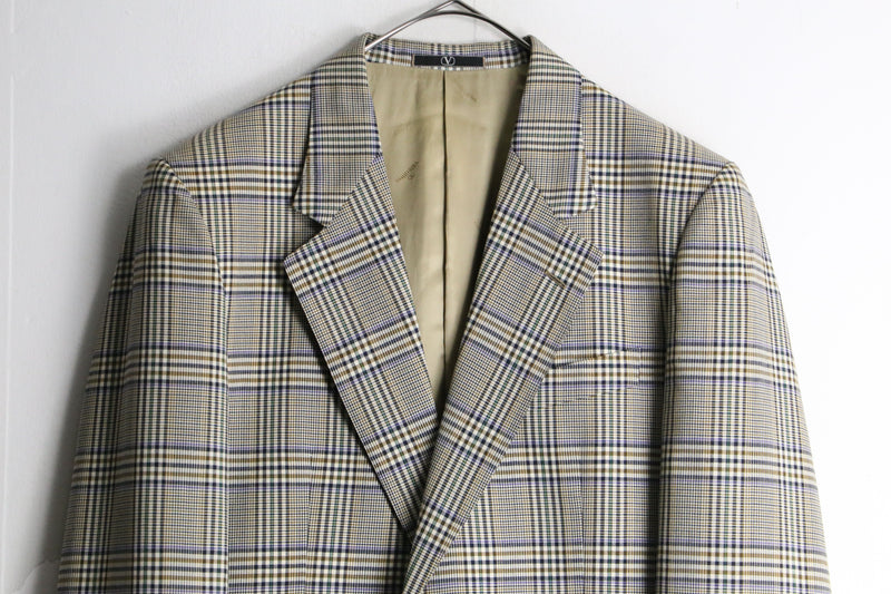 "Valentino" over check single tailored jacket