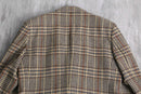 “BOSS” beige check wool single jacket