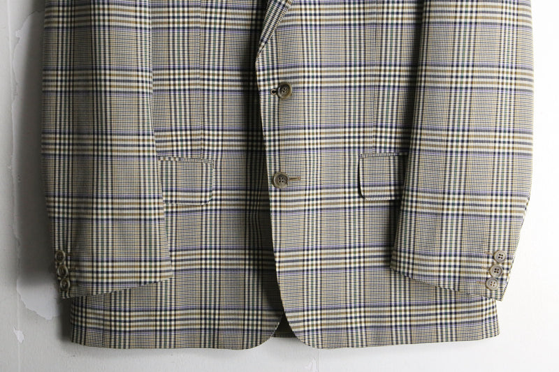 "Valentino" over check single tailored jacket