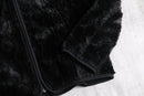 black faux fur zip jacket