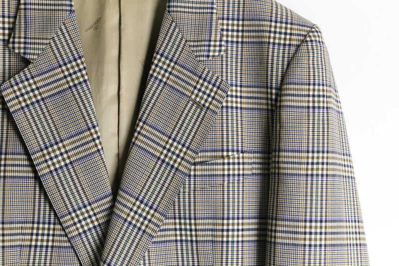 "Valentino" over check single tailored jacket