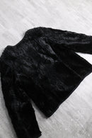 black faux fur zip jacket