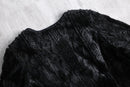 black faux fur zip jacket