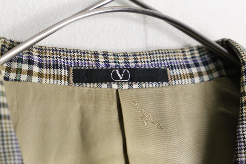 "Valentino" over check single tailored jacket