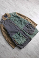 crazy pattern handing type leather jacket