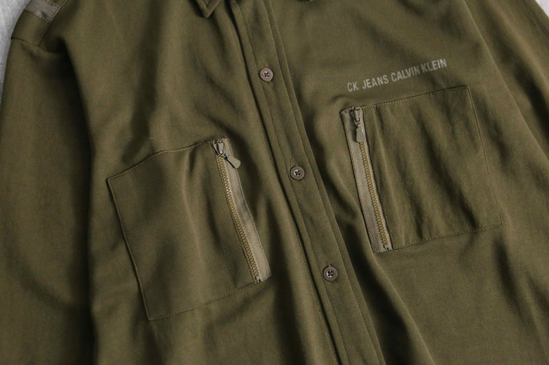“Calvin Klein jeans” khaki tactical shirt