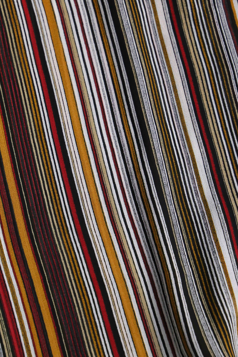 multi color stripe design sheer shirt