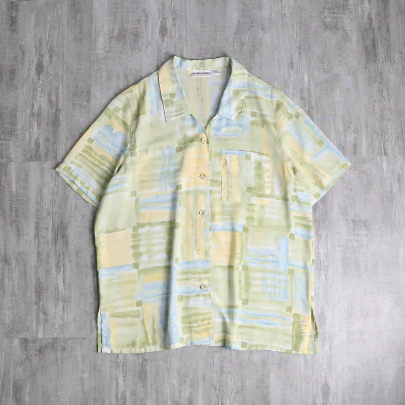 "Alfred Dunner" water art check open collar shirt