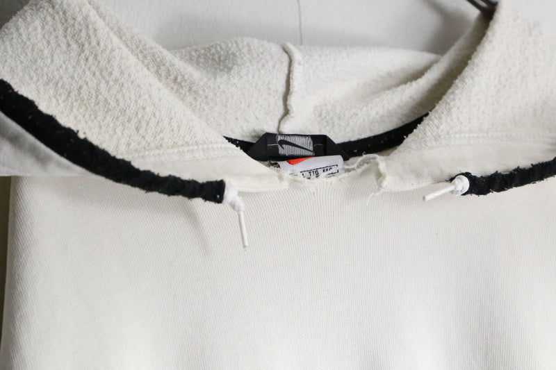 "NIKE" white color one point logo hoodie