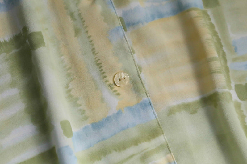 "Alfred Dunner" water art check open collar shirt