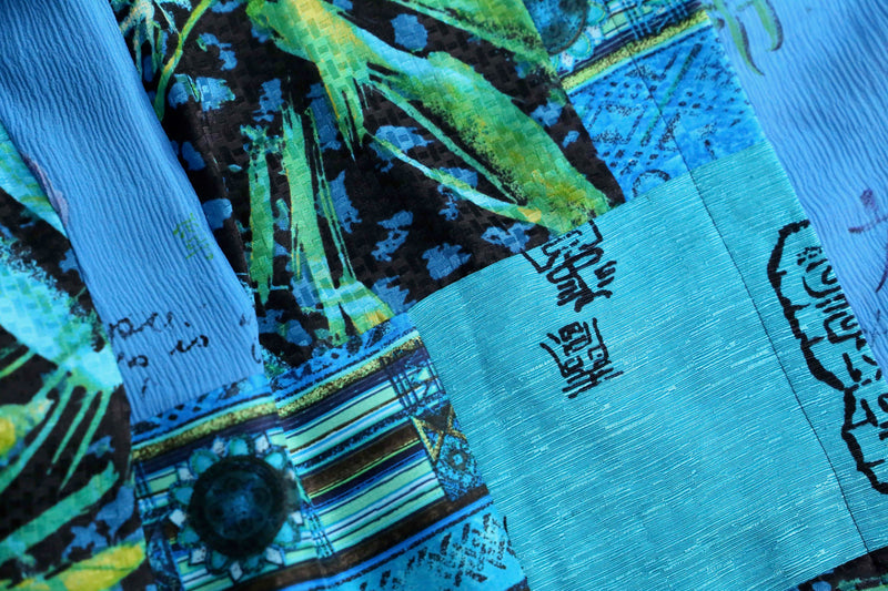 "CHICO’S" blue color patchwork design shirt jacket