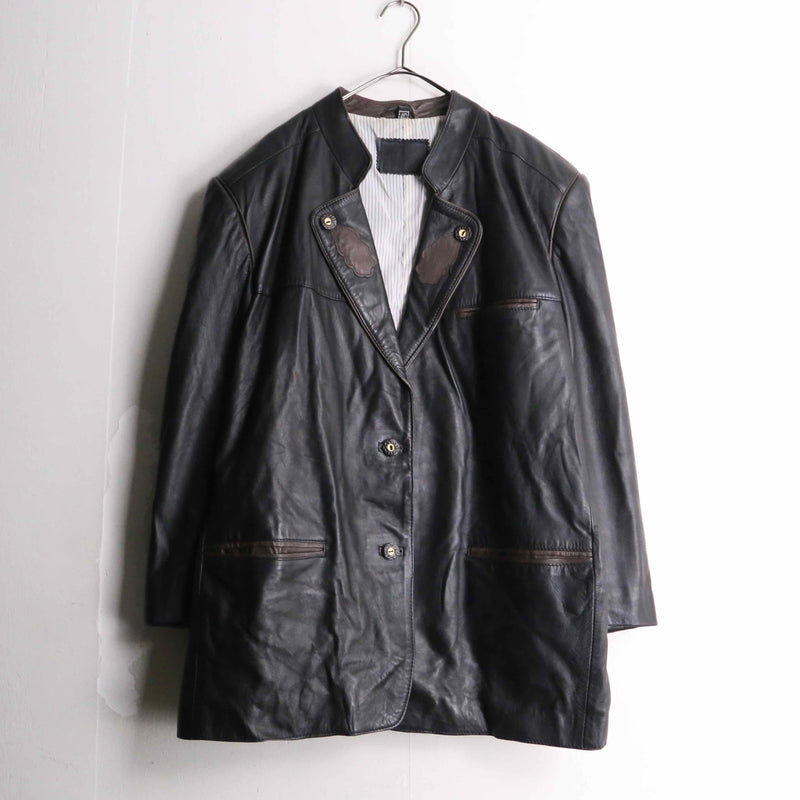 13,200円【希少】design Tyrolean leather jacket